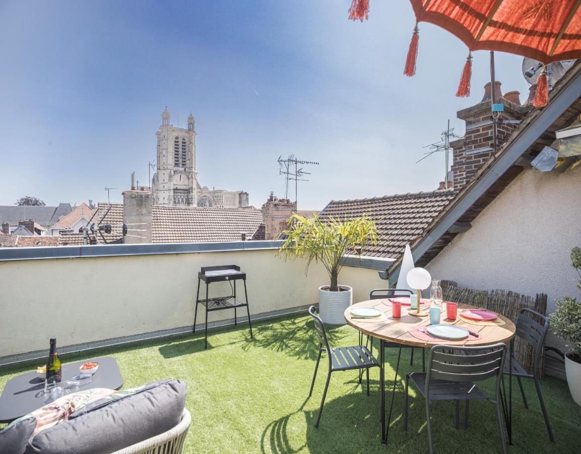 Le Rooftop - Vue Cathedrale - Climatisation Троа Екстериор снимка